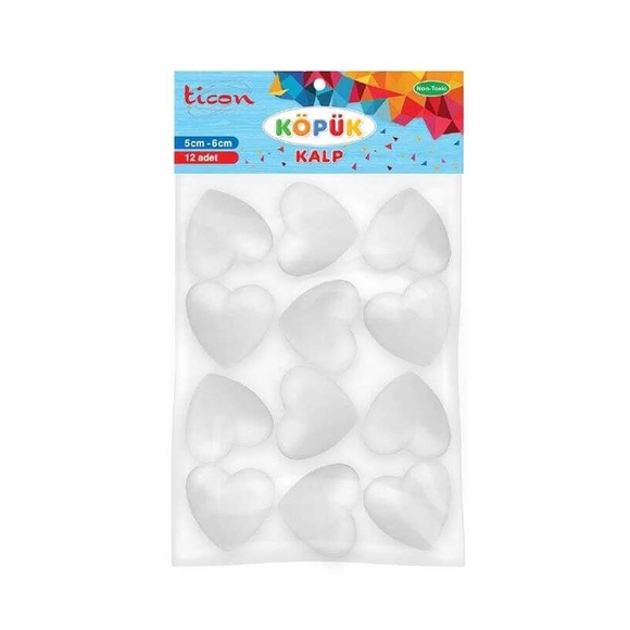 Ticon Köpük Kalp (5+6Cm) 12’li Paket 328564