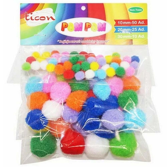 Ticon PonPon (10-20-30 Mm) Karışık Paket 362112