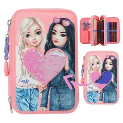 Top Model - Top Model 3 Katlı Dolu Kalem Kutu Kalp Pullu 412950