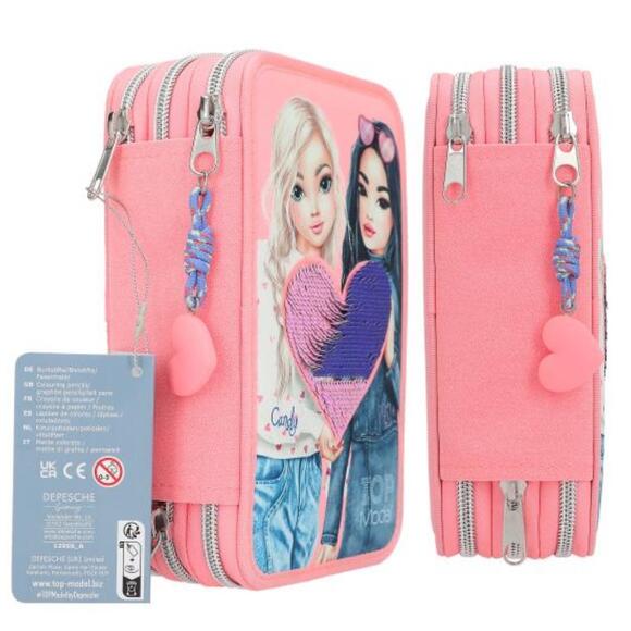 Top Model 3 Katlı Dolu Kalem Kutu Kalp Pullu 412950