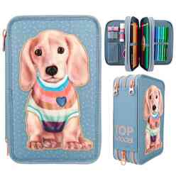 Top Model - Top Model 3 Katlı Dolu Kalem Kutu Köpekli