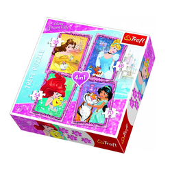 Trefl - Trefl Disney Prensesler 4’lü Puzzle Seti 34256