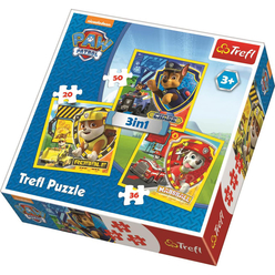 Trefl Paw Patrol Marshall, Rubble And Chase 3’lü Puzzle Seti 34839 - Thumbnail