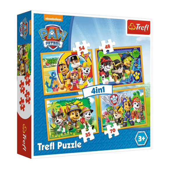Trefl Puzzle Always On Time Paw Patrol 4’lü 35+48+54+70 Parça