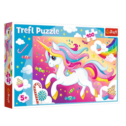 Trefl - Trefl Puzzle Beautiful Unicorn 100 Parça Puzzle 16386