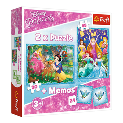 Trefl - Trefl Puzzle Marvelous Princess World 2 in 1 30+48 Parça ve Hafıza Oyunu 