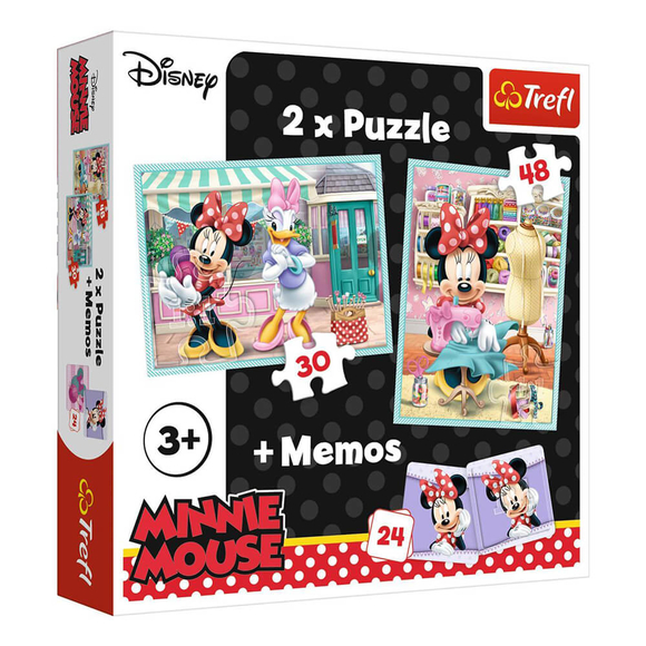 Trefl Puzzle Minnie’s Hobby 2’li 30+48 Parça ve 1 Adet Hafıza Oyunu 90605