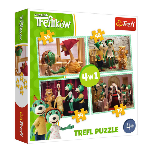 Trefl Puzzle New Friends, Treflik Family 4’lü 35+48+54+70 Parça 34290
