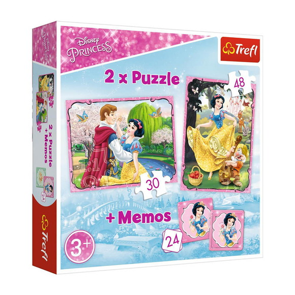 Trefl Puzzle Snow White In Love 2’li 30+48 Parça ve 1 adet Hafıza Oyunu 90603