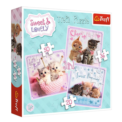 Trefl Puzzle Sweet Kittens 3’lü 20+36+50 Parça 34809 - Thumbnail