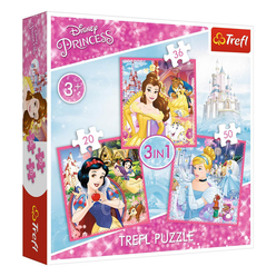 Trefl Puzzle The Enchanted World Of Princess 3’lü 20+36+50 Parça - Thumbnail