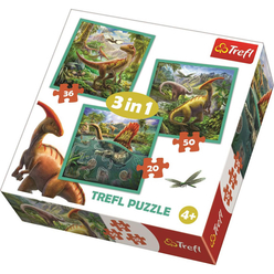 Trefl World Of Dinosaur 3’lü Puzzle Seti 34837 - Thumbnail