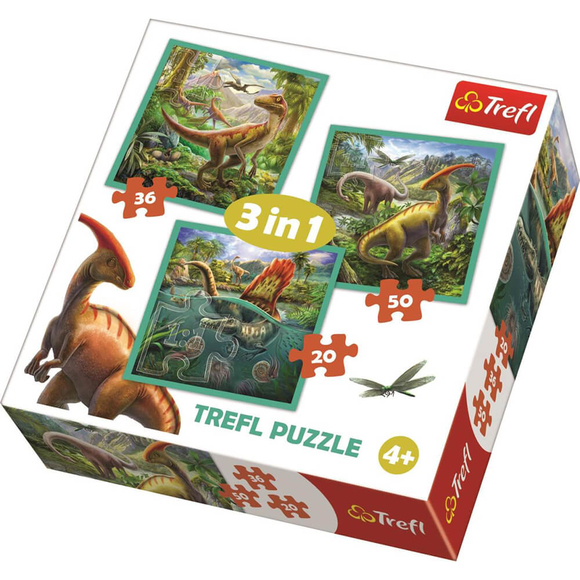 Trefl World Of Dinosaur 3’lü Puzzle Seti 34837