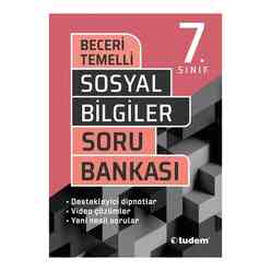 Tudem 7.Sınıf Sosyal Bilimler Beceri Temelli Soru Bankası 2021 - Thumbnail