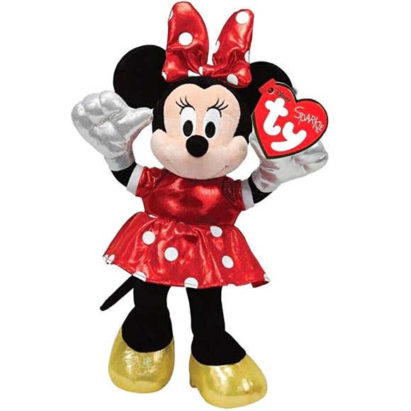 Ty Minnie Parlak Kırmızı Elbiseli Mouse Sesli Peluş 150079TY41071