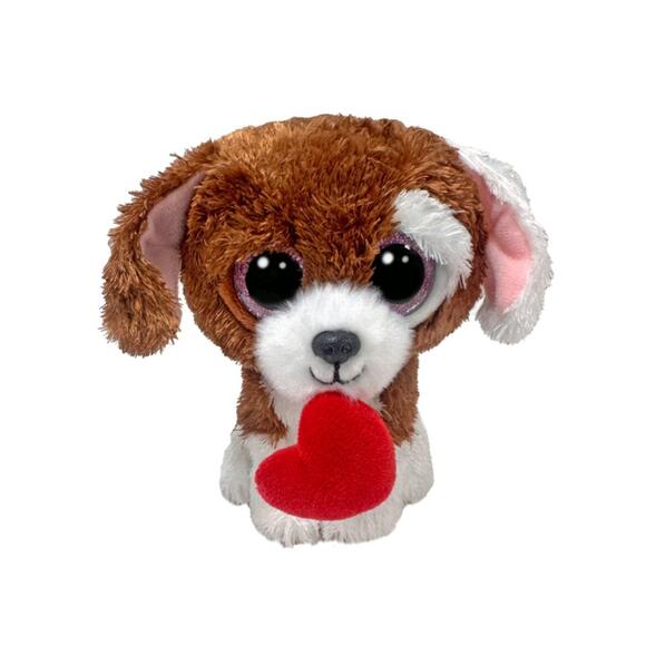 Ty Pelush Reg Cuddles - Dog W/Heart Ty37398
