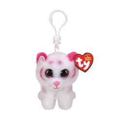 Ty Pelush Tabor - Tiger Pembe Beyaz Anahtarlık TY35241 - Thumbnail