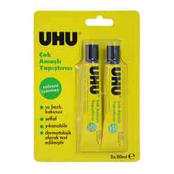 Uhu Çok Amaçlı Sıvı Yapıştırıcı 20ml 2’li Blister Solvent İçermez 37995-B2 - Thumbnail