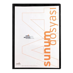 Umix - Umix Önden Cepli Sunum Dosyası 100’lü Siyah