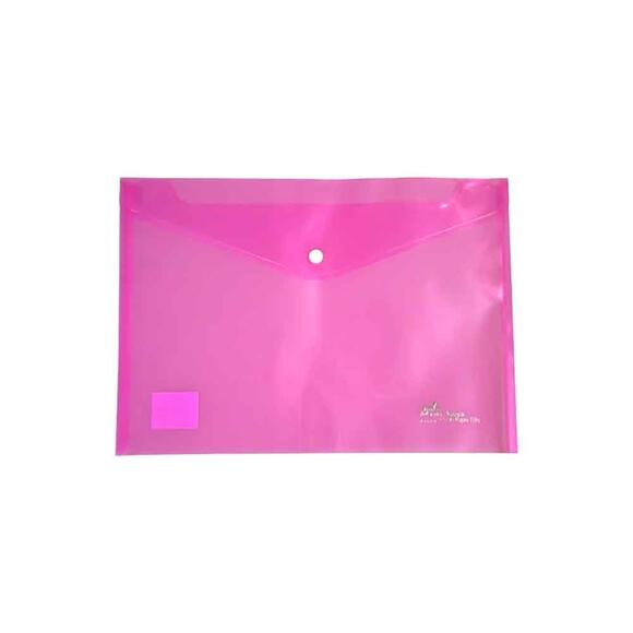 Umix U1120P-PE600 Çıtçıtlı Şeffaf Zarf Dosya Pembe