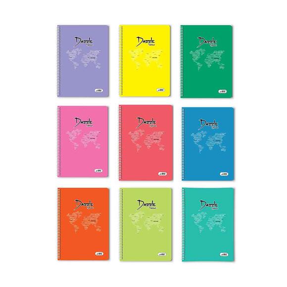 Umut Dazzle A4 Spiralli Pastel Pp Kapak 72 Yaprak Kareli