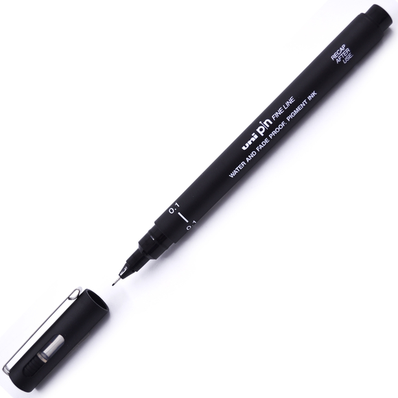 Uni-Ball Pin Fine Line Teknik Çizim Kalemi 0.1 mm Siyah