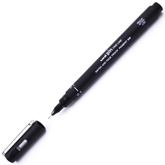 Uni-Ball Pin Fine Line Teknik Çizim Kalemi 0.4 mm Siyah