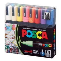 Uni Posca PC-5M/16C Su Bazlı Poster Markörü Ana Renkler 16’lı Set - Thumbnail
