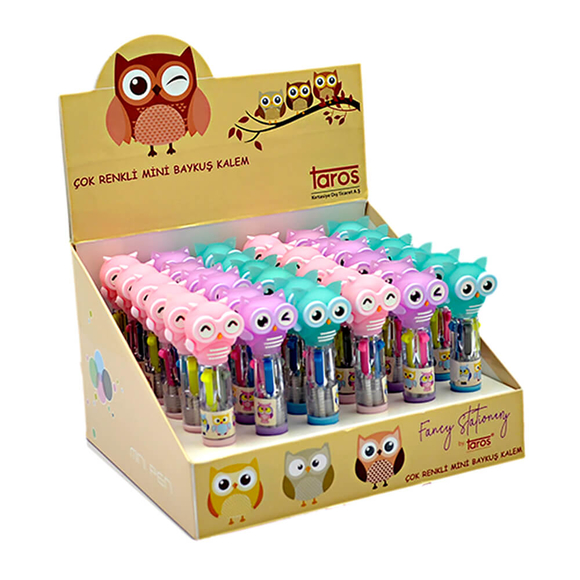 Unick Color Baykuş Tükenmez Kalem 4 Renk 4127