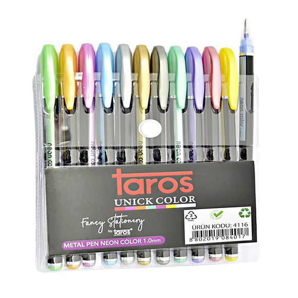 Unick Color Metalize Jel Kalem 12’Li Set 4116     