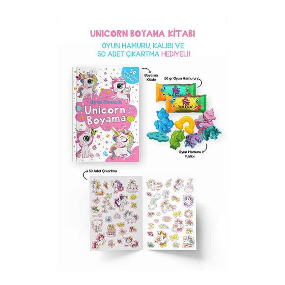 Unicorn Boyama Kitabı - Oyun Hamurlu / 3 Yaş 