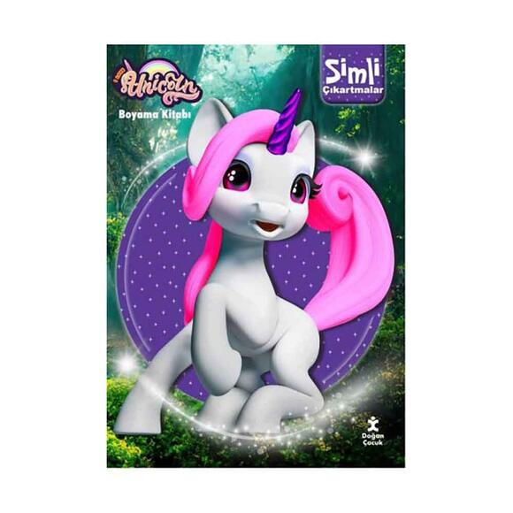 Unicorn Simli Çıkartmalı Boyama Kitabı