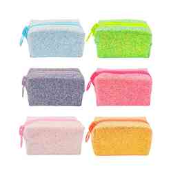 Unicus Big Zip Swarovski Taşlı Pastel-Neon Makyaj Çantası UNCS-962 - Thumbnail