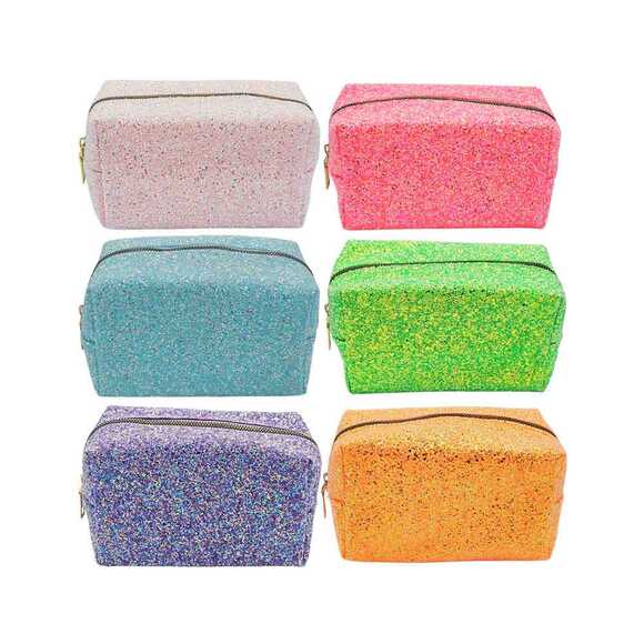 Unicus Swarovski Taşlı Pastel-Neon Makyaj Çantası UNCS-956