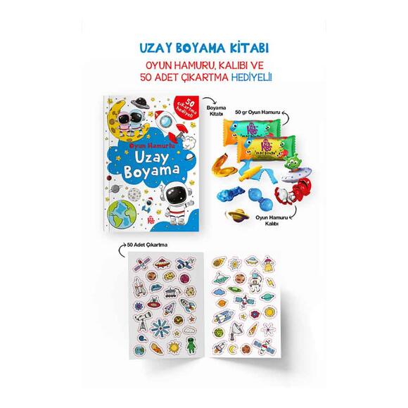 Uzay Boyama Kitabı - Oyun Hamurlu / 3 Yaş +