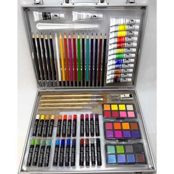 Valetta Siena Alüminyum Taşıma Çantalı Çizim Ve Boyama Seti 110 Parça VLT1582
