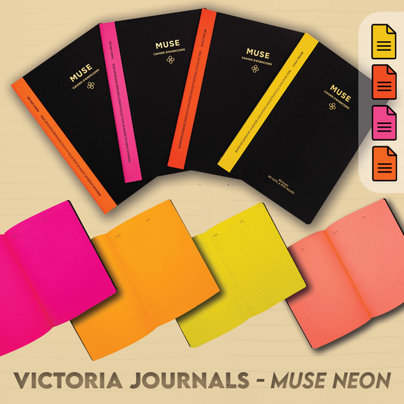 Victoria Journals Muse Neon 19x25 Çizgili Defter 40 Yaprak 4 lü Set Kampanya
