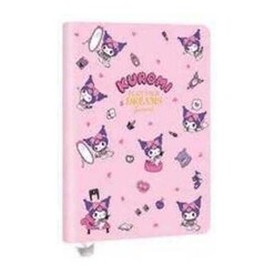 Victoria's Journals - Victoria’s Journal Kuromi Smyth Flexy Esnek Vegan Deri Kapaklı Defter 13x18cm 80gr. 80yp. Çizgili 52