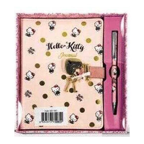Victoria’s Journals Hello Kitty Hush Hush Kilitli Defter ve Tükenmez Kalem Kutulu Set 80gr. 160yp. Ç