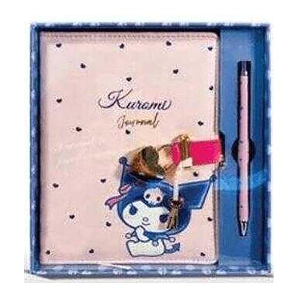 Victoria’s Journals Kuromi Hush Hush Kilitli Defter ve Tükenmez Kalem Kutulu Set 80gr. 160yp. Çizgil