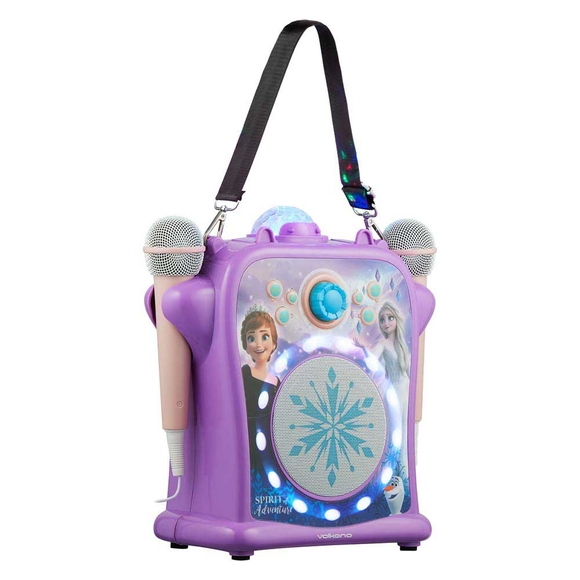 Volkano Disney Frozen 2 Mikrofonlu Işıklı Taşıma Askısıyla Karaoke Makinesi DY-0202-FR