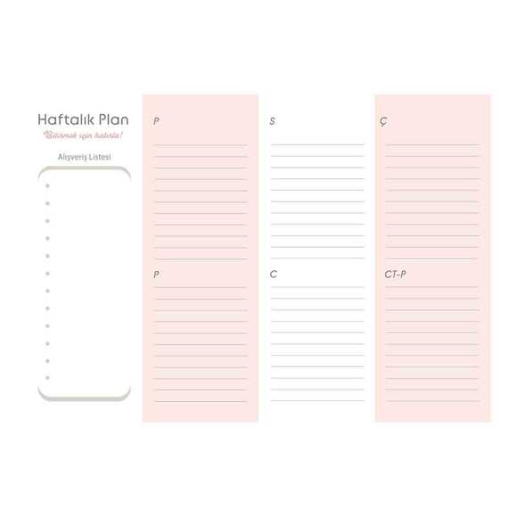 Wenote 14,8x21 Haftalık Planlayıcı 11 - Buzdolabı magnetli