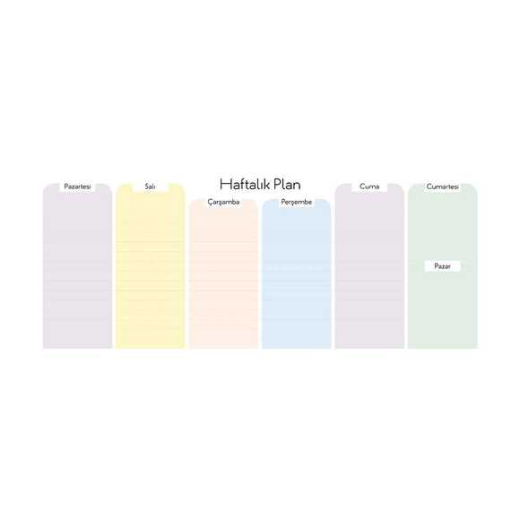 Wenote 28x12 Haftalık Planlayıcı Yatay 2