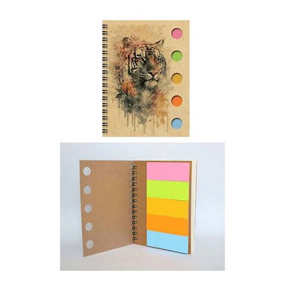 Wenote Yapışkan Notluklu Spiralli Not Defteri 2-60 Yaprak 13x9,5