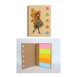 Wenote - Wenote Yapışkan Notluklu Spiralli Not Defteri 6-60 Yaprak 13x9,5