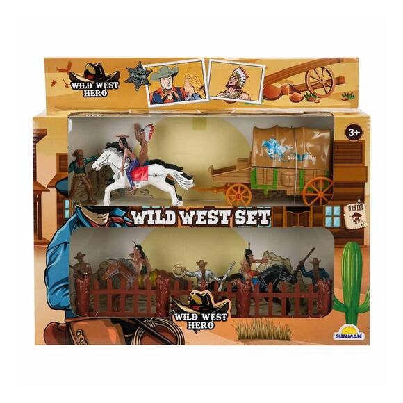 Wild West Hero Kovboy Oyun Seti Kızılderili/At Arabalı 2 Katlı S00077125