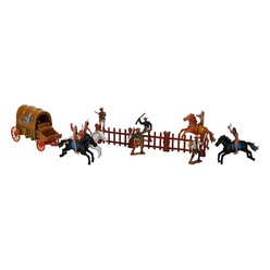Wild West Hero Kovboy Oyun Seti Kızılderili/At Arabalı 2 Katlı S00077125 - Thumbnail