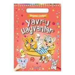 Yavru Hayvanlar - Boyama Çantam - Renkli Çıkartmalı - Thumbnail
