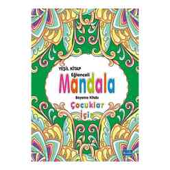 Yeşil Kitap Eğlenceli Mandala Boyama Kitabı - Çocuklar İçin - Thumbnail