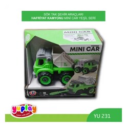 Yuplay - Yuplay Sök-Tak Şehir Araçları Hafriyat Kamyonu Yeşil Seri YU231